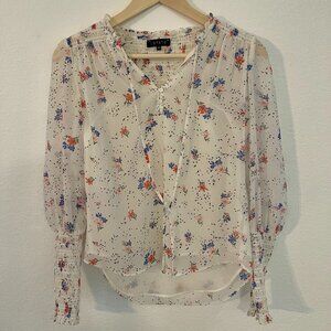 1. State White Floral Blouse XXS